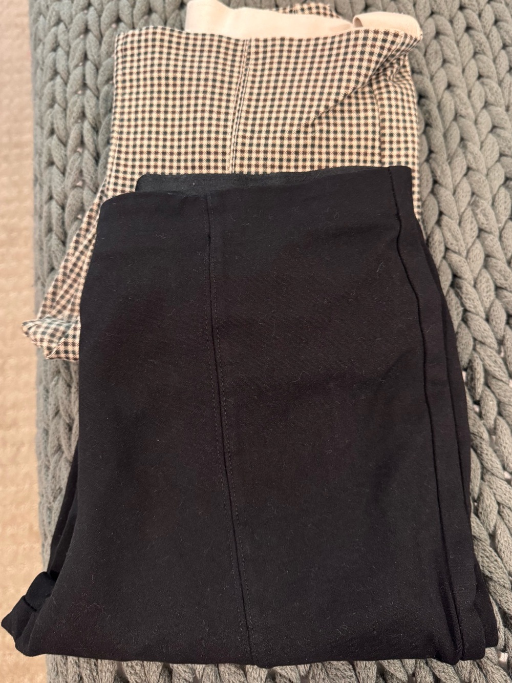 Time and Tru Black Pointe legging and Brown checkered point legging